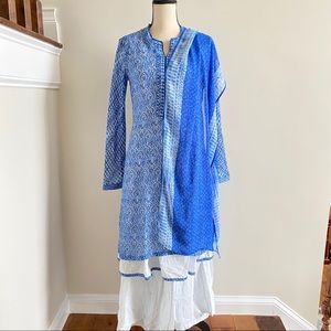 Blue Palazzo Suit • Palazzo pants • Long Kurta